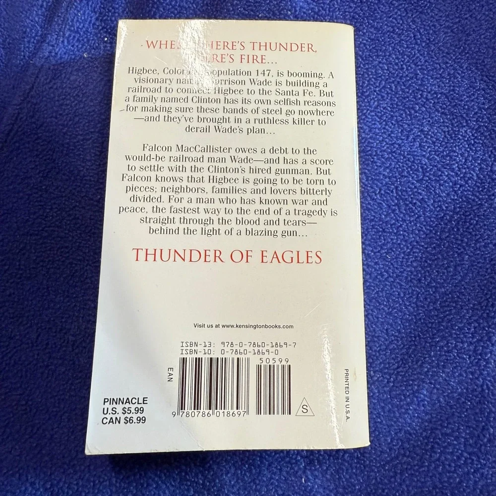William Johnstone Thunder of Eagles‎ Western Cowboy Adventure Paperback Book